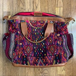 Nena & Co CDB large convertible day bag, vintage huipil fabric